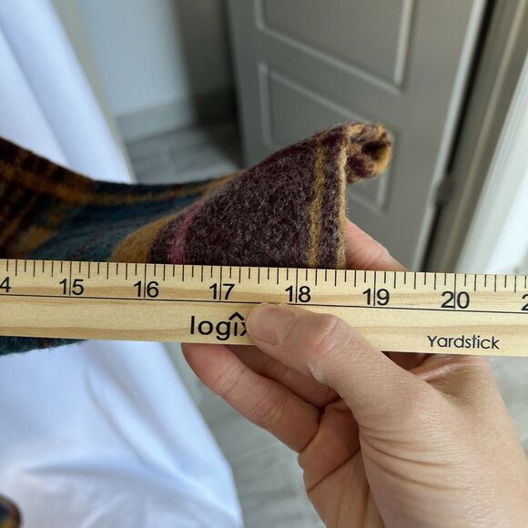 Rachel Zoe S Purple‎ Yellow Plaid Wool Blend Open Blazer Jacket Coat Fall Autumn - Picture 8 of 12